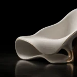 3D 建模 / 3D Modeling - high-end curved furniture and product surface model on black studio background
