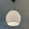 霧白半圓吊燈側面輪廓